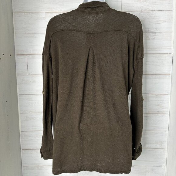 Free People We the Free Womens Penelope Button Down Shirt Army Green Size Small - Picture 5 of 10